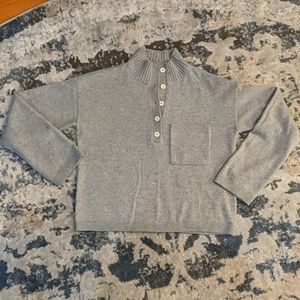 Everlane cropped cashmere/wool henley